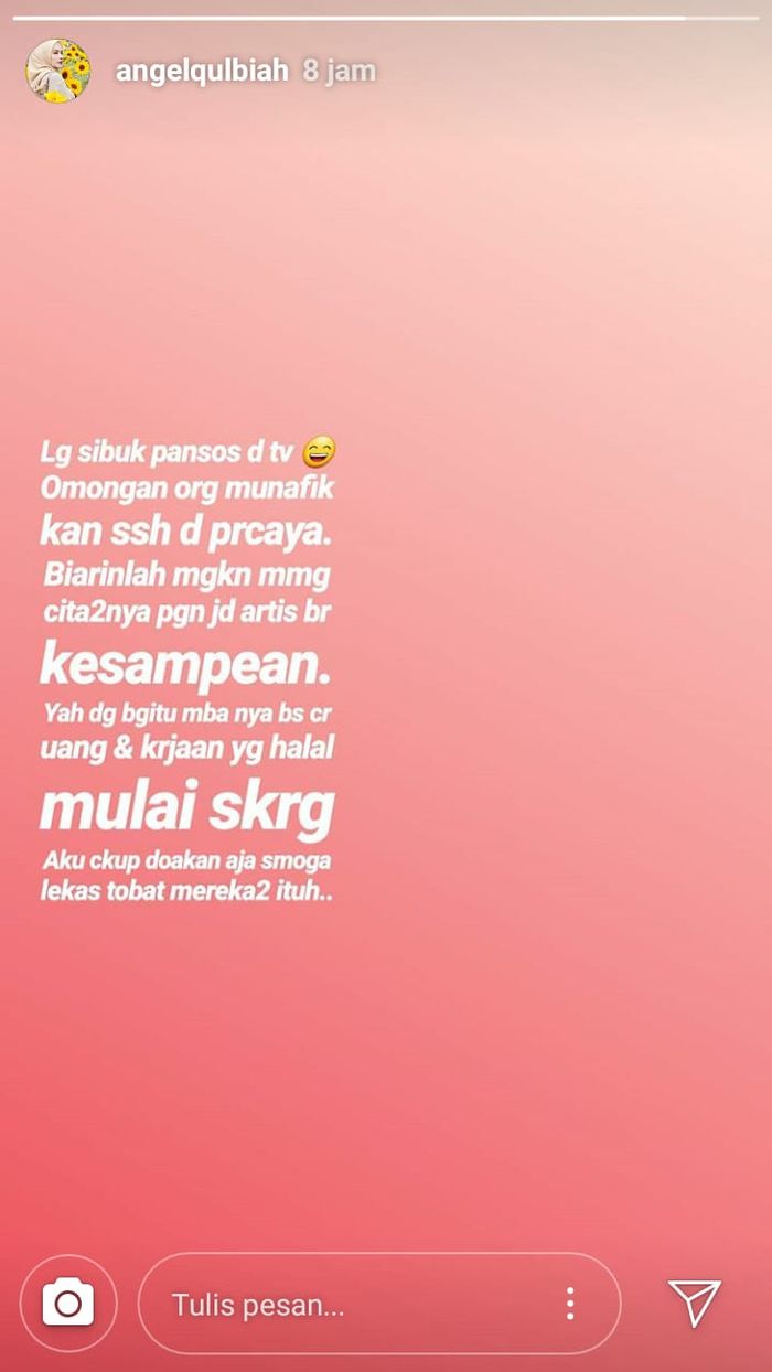 Angel Qulbiah, istri Richie Five Minute, unggah postingan pasca pergoki suaminya selingkuh