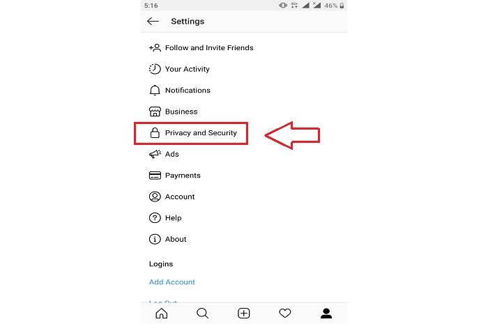 Pilih privacy and security