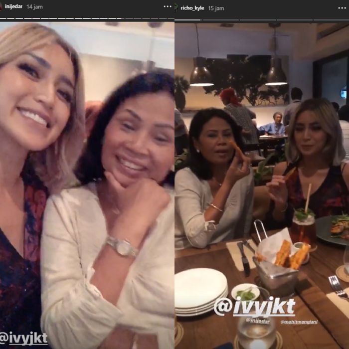 Jessica Iskandar tampak akrab dengan calon ibu metuanya