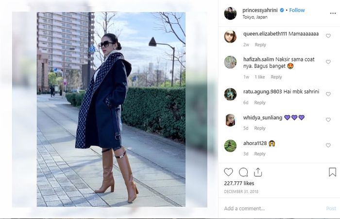 Gaya Syahrini saat di Jepang
