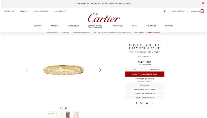 Gelang milik Aisyahrani lansiran merk Cartier Love Bracelet Diamond Paved.