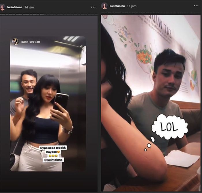 Lucinta Luna pamer kemesraan dengan sang kekasih. (kolase instagram.com/lucintaluna)