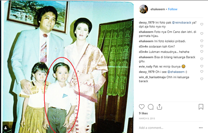 Foto masa kecil Reino Barack