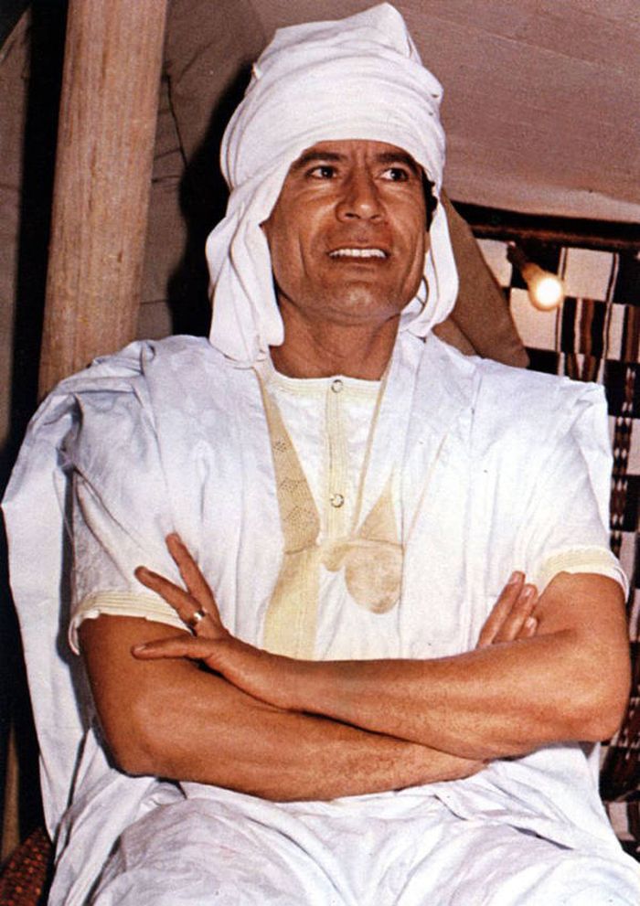 Muammar Gaddafi.