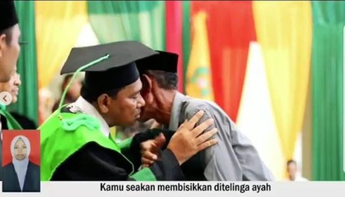Prosesi wisuda kelulusan kemudian diwakili oleh sang ayah pada Rabu (27/2/2019).