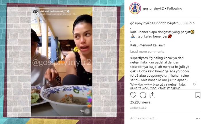 Nikita Mirzani singgung adik Syahrini yang menyebarkan foto pernikahan