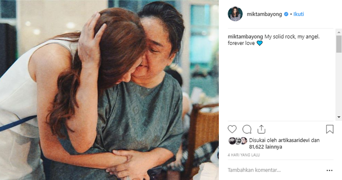 Unggahan terakhir <a href='https://pontianak.tribunnews.com/tag/mikha-tambayong' title='Mikha Tambayong'>Mikha Tambayong</a> dan sang mama sebelum meninggal