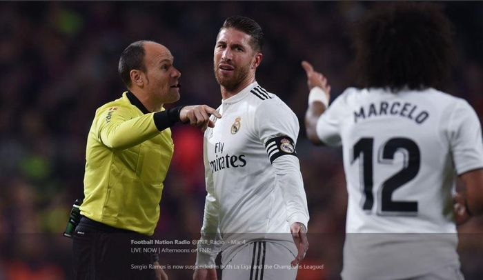 Kapten Real Madrid, Sergio Ramos, absen dalam partai babak 16 besar Liga Champions kontra Ajax Amsterdam, 5 Maret 2019.