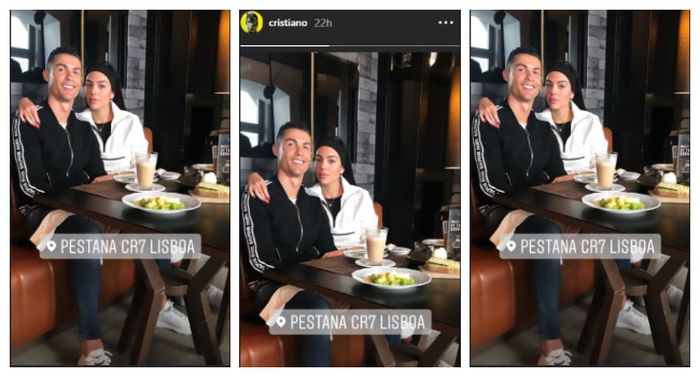 Instastory Instagram Cristiano Ronaldo, Selasa (26/3/2019).