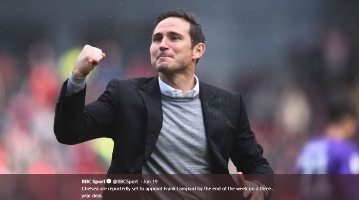 Pelatih Derby County, Frank Lampard dijagokan bakal melatih Chelsea pada musim 2019-2020