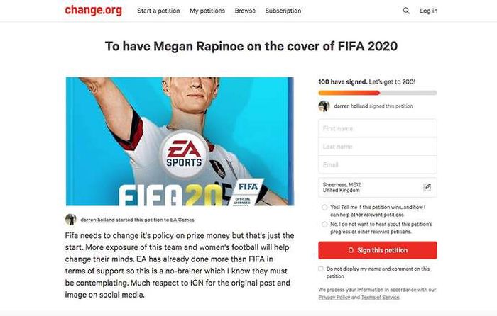 Kapten timnas Amerika Serikat, Megan Rapinoe, didukung jadi cover FIFA 2020.