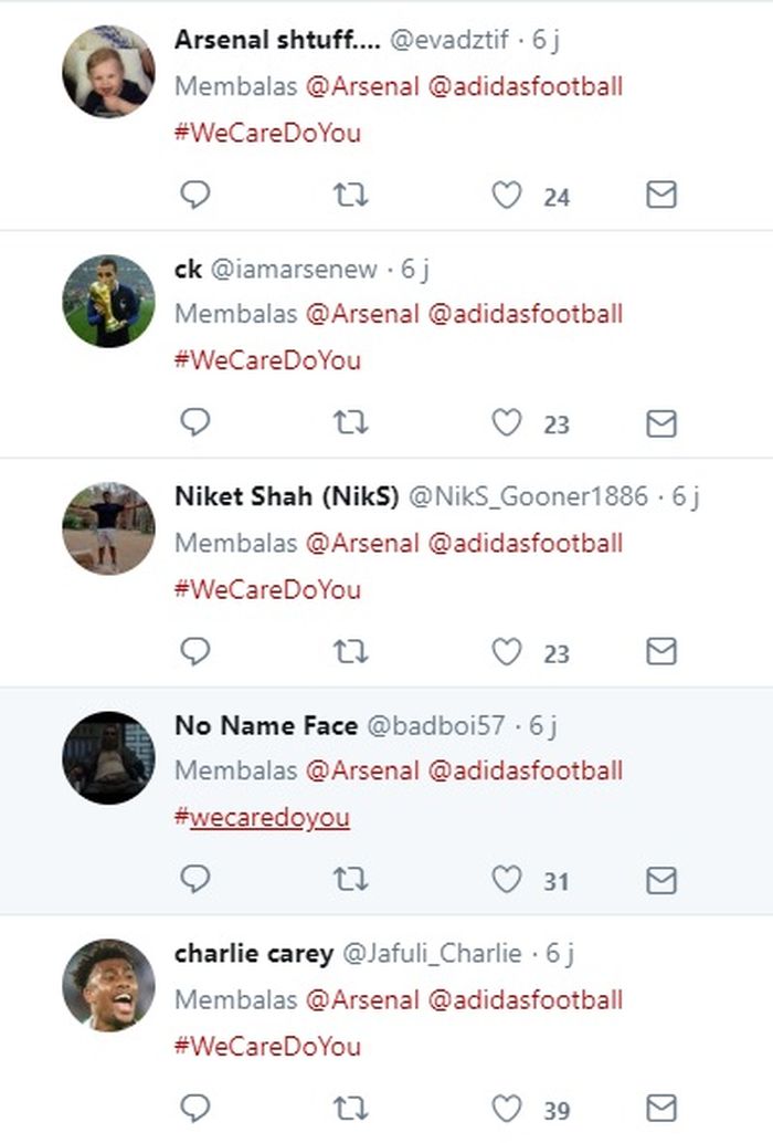 Balasan-balasan netizen saat Arsenal Mengenalkan Kostum Tandang-nya