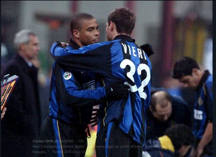 Ronaldo dan Christian Vieri saat membela Inter Milan.