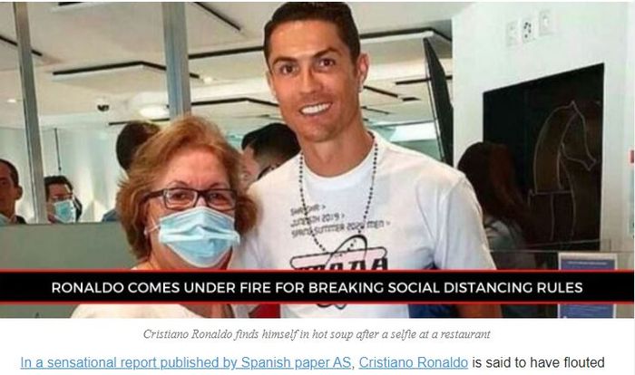 Cristiano Ronaldo terancam masalah usai melanggar aturan social distancing dan tidak memakai masker saat mengunjungi Portugal.