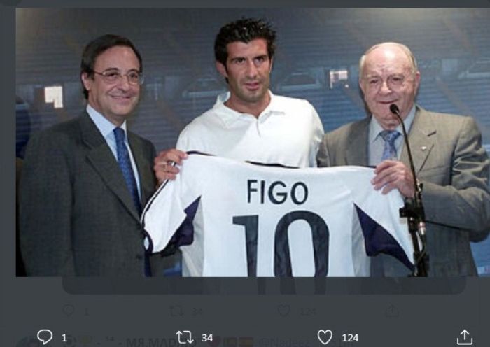 Luis Figo saat  gabung Real Madrid dari Barcelona.
