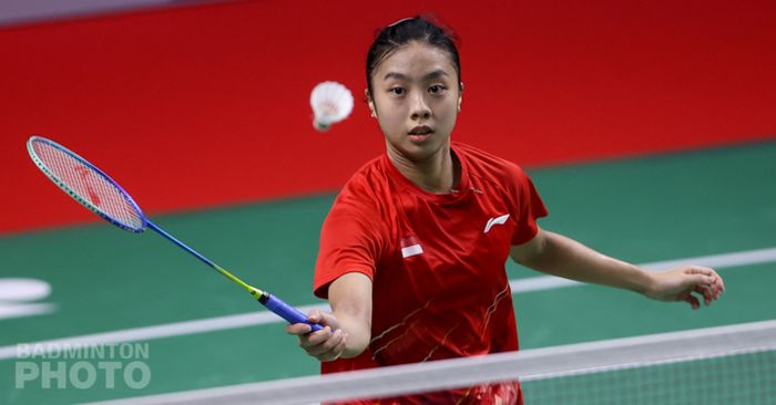 Pebulu tangkis tunggal putri Singapura, Yeo Jia Min, menyingkirkan Ruselli Hartawan (Indonesia) pada babak pertama Thailand Open II 2021 di Impact Arena, Bangkok, Thailand, 20 Januari 2021.