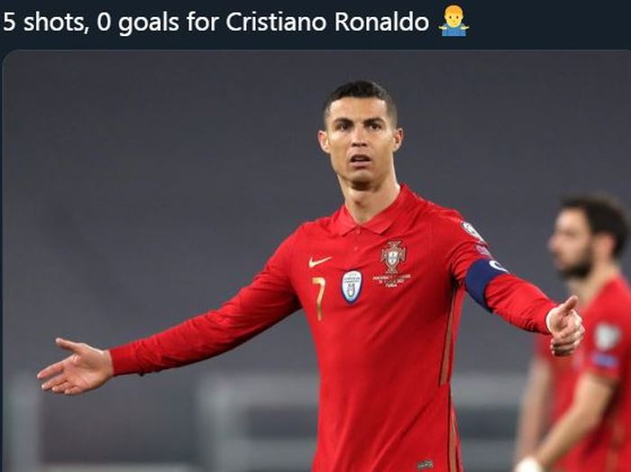 Reaksi kapten timnas Portugal, Cristiano Ronaldo.