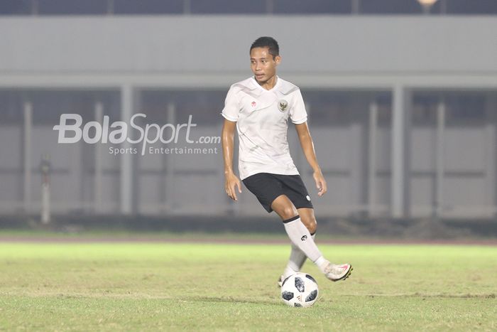 Evan Dimas tengah dalam pemusatan latihan timnas Indonesia di Stadion Madya, Senayan, Jakarta, 11 Mei 2021.