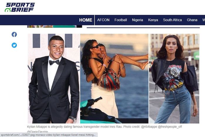 Bintang PSG, Kylian Mbappe menggendong model majalah playboy yang merupakan seorang transgender bernama, Ines Rau.
