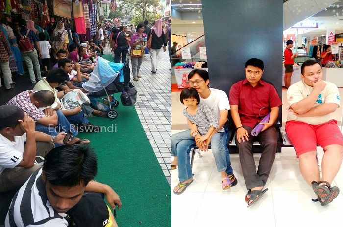 Para pria yang sedang menunggu istrinya belanja