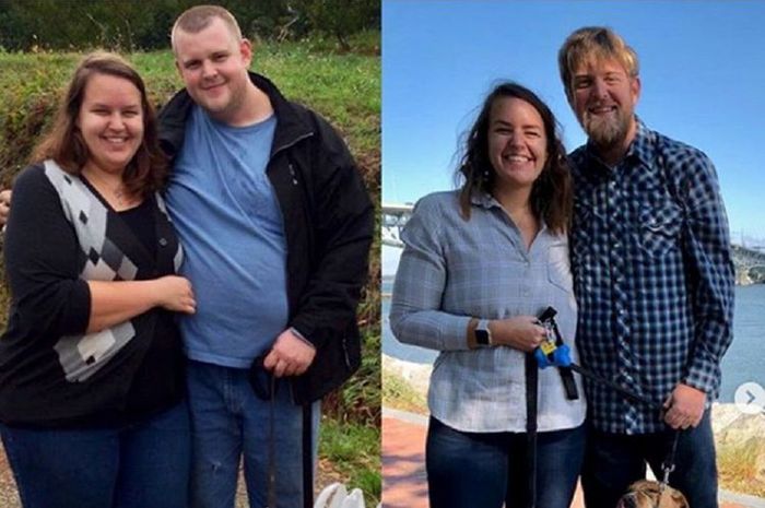 Pasangan suami istri yang berhasil menurunkan berat badan hingga ratusan kilogram dengan diet keto.