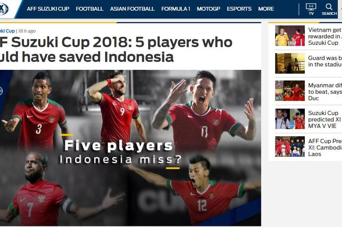 Media asing Fox Sports Asia sebut 5 pemain yang bisa menyelamatkan timnas Indonesia
