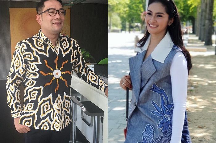 Ridwan Kamil bersama Maudy Koesnaedi menghadiri Festival Film Bandung 2018 di Gedung Sate dengan menunggangi moge.