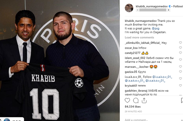 Unggahan Instagram Khabib Nurmagomedov