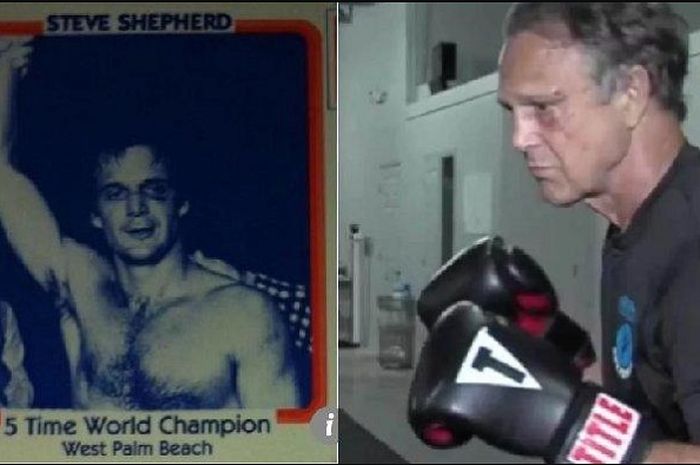 Steve Shepherd. Di era kejayaannya (kiri) dan fotonya kini (kanan). 