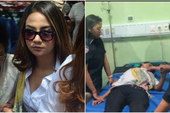 Vanessa Angel jatuh pingsan setelah menjalani pemeriksaan selama 12 jam.