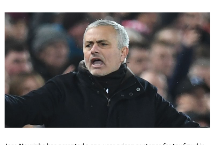 Mantan pelatih Manchester United, Jose Mourinho.