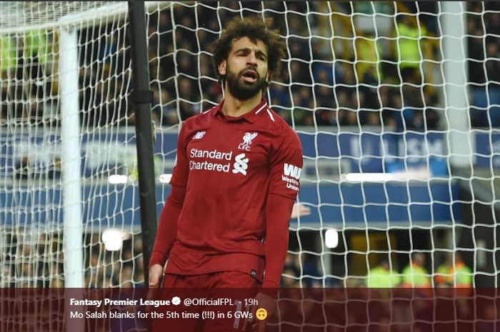 Mohamed Salah  kembali gagal mencetak gol saat Liverpool melawan Everton, hari Minggu (3/3/2019)