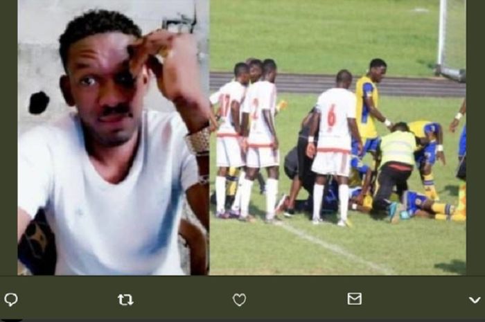 Herman Tsinga, pemain klub Divisi Pertama Liga Gabon, AKanda FC yang meninggal di lapangan.