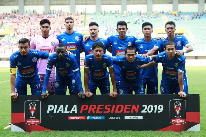 Skuat Arema FC di Piala Presiden 2019.