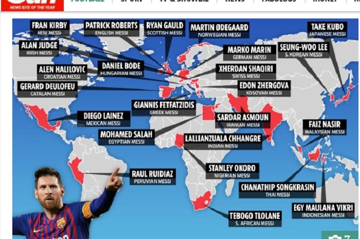 Termasuk Egy Maulana Vikri,  daftar 'Lionel Messi' seluruh penjuru dunia yang dikatikan dengan Manchester United.