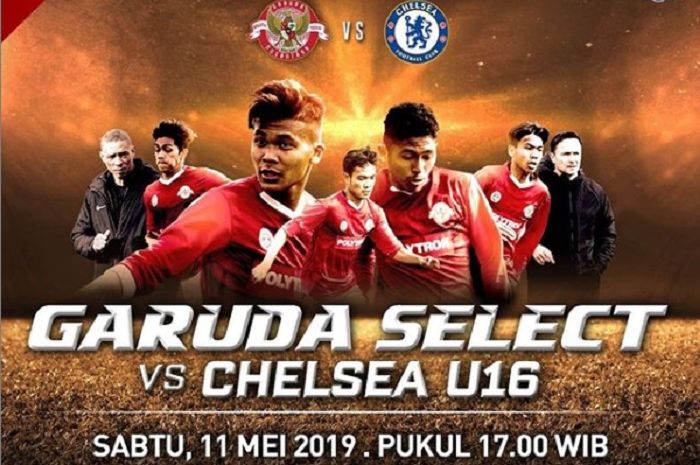 Live streaming Garuda Select Vs Chelsea U-15, ujicoba pamungkas Mochamad Supriadi dkk di Inggris.