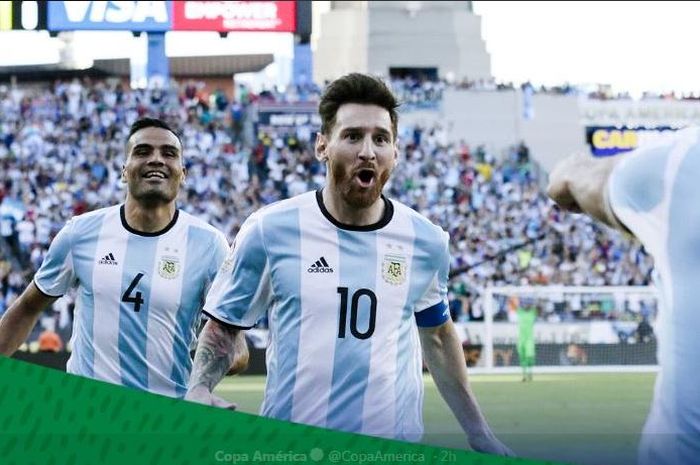 Ekspresi megabintang timnas Argentina, Lionel Messi.