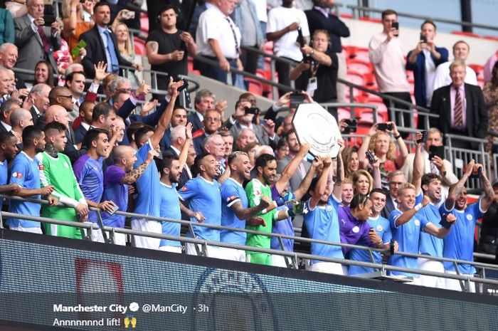 Manchester City keluar sebagai pemenang Community Shield 2019 setelah sukses menaklukkan Liverpool lewat adu penalti di Stadion Wembley, Minggu (4/8/2019).