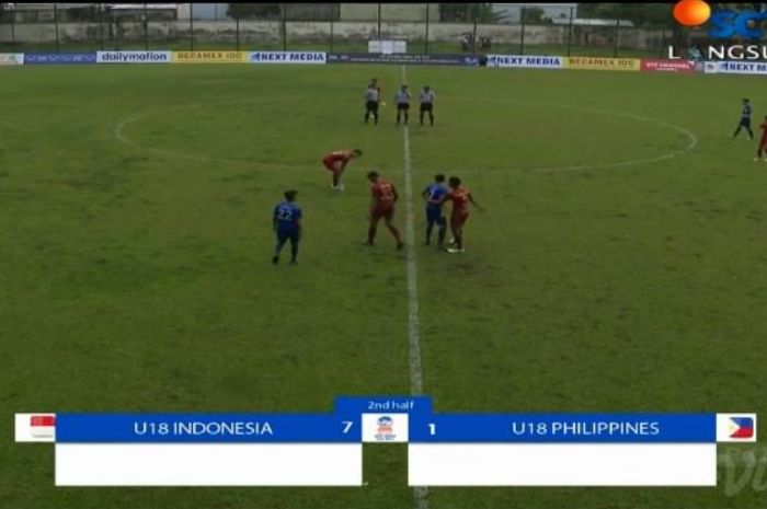 Timnas U-18 Indonesia menang melawan Filipina dengan skor 7-1