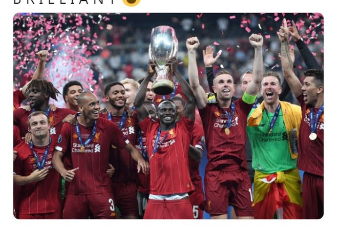 Liverpool juara UEFA SUPER CUP untuk keempat kalinya.