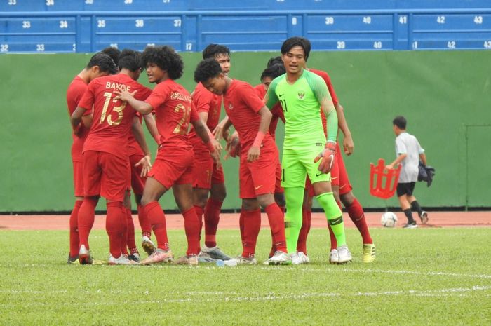 Skuat timnas U-18 Indonesia menjelang laga kontra timnas U-18 Malaysia, Haiqal Adam, di Stadion Go Dau, Vietnam, Sabtu (17/8/2019).