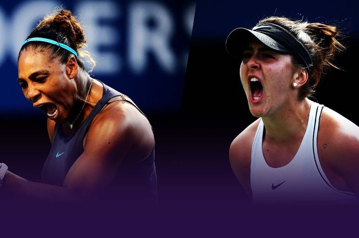 Petenis tunggal putri Amerika Serikat, Serena Williams (kiri), akan menghadapi Bianca Andreescu dari Kanada (kanan) pada laga final US Open 2019 di New York, Amerika Serikat.