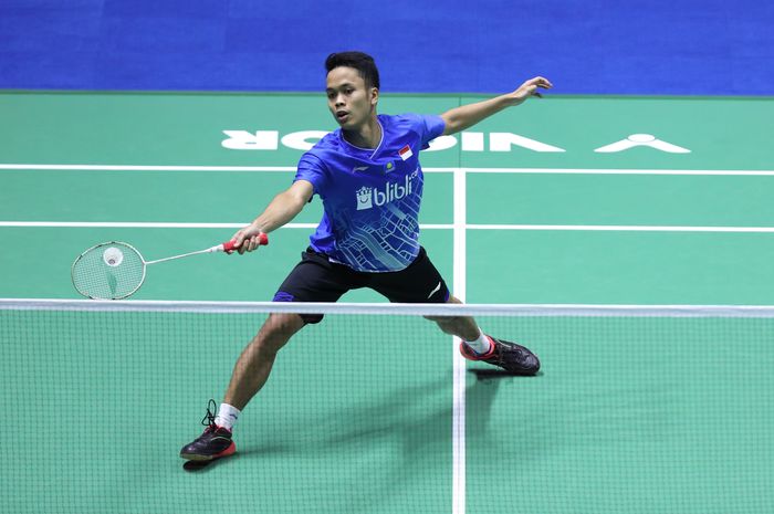 Tunggal putra Indonesia, Anthony Sinisuka Ginting, pada babak perempat final China Open 2019, Jumat (20/9/2019)