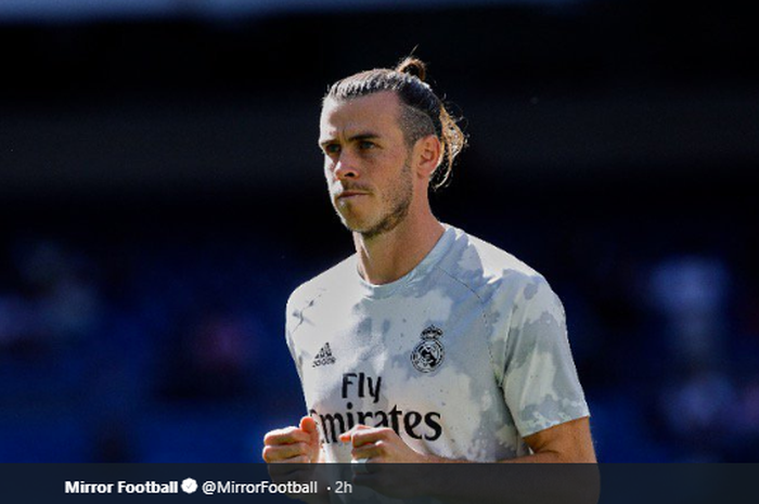 Gareth Bale sedang menjalani sesi latihan bersama Real Madrid