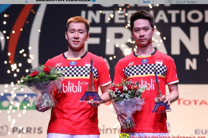 Pebulu tangkis nomor ganda putra Indonesia, Marcus Fernaldi Gideon/Kevin Sanjaya Sukamuljo berhasil menjadi pemenang French Open 2019 pada Minggu (27/10/2019).