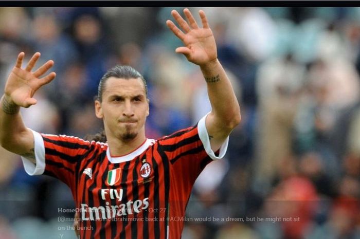 Zlatan Ibrahimovic saat membela AC Milan.