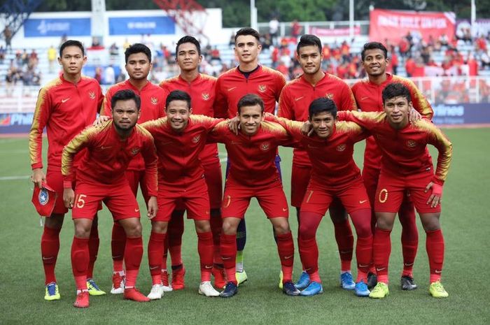 Starting eleven timnas U-22 Indonesia saat berjumpa Myanmar di semifinal SEA Games 2019, Sabtu (7/12/2019)