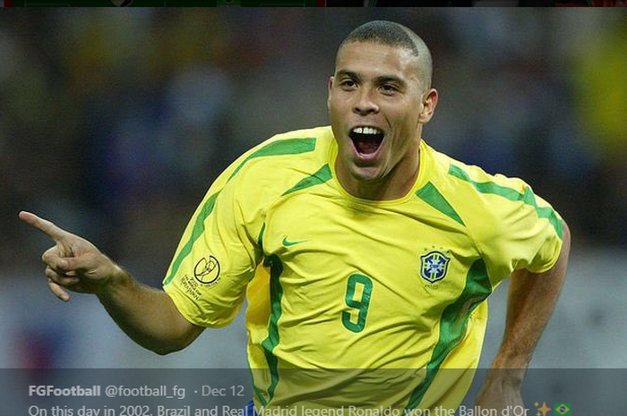Penyerang legendaris timnas Brasil, Ronaldo Luis Nazario de Lima.