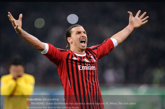 Zlatan Ibrahimovic saat memperkuat AC Milan.