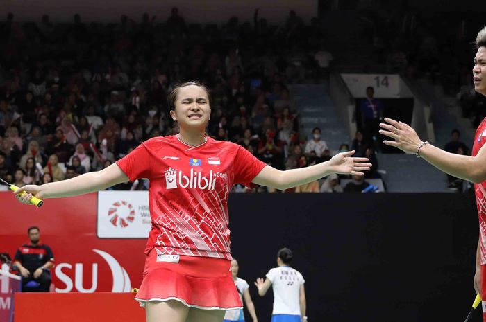 Ganda campuran Indonesia, Praveen Jordan/Melati Daeva Oktavianti, saat menjalani laga perempat final Indonesia Masters 2020.